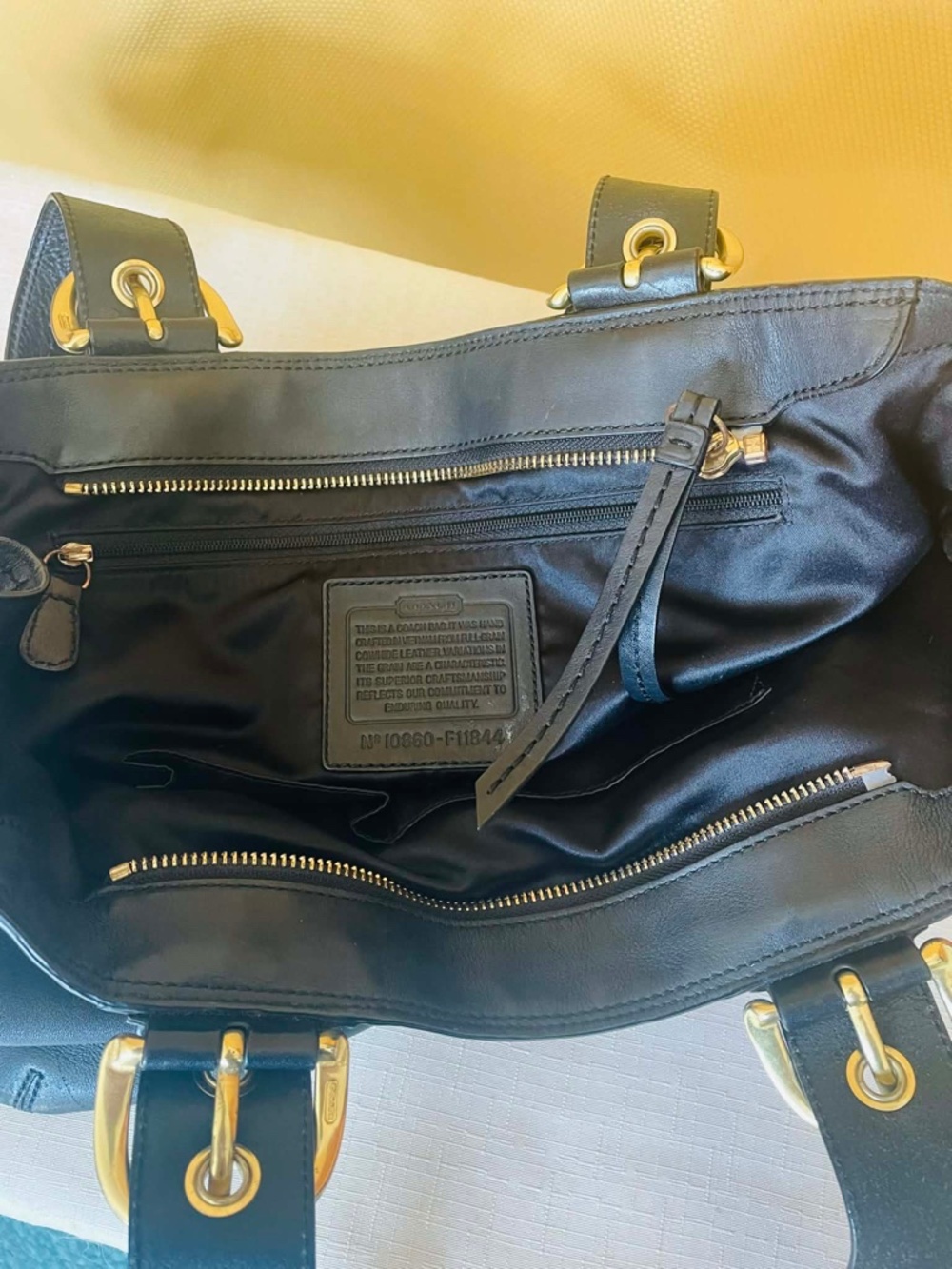 Coach Soho Carryall Black Leather Satchel Vintage Y2K - Picture 2 of 7